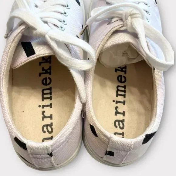 MARIMEKKO lavender, white & black floral canvas sneakers size 41 / US 11 - Picture 8 of 9